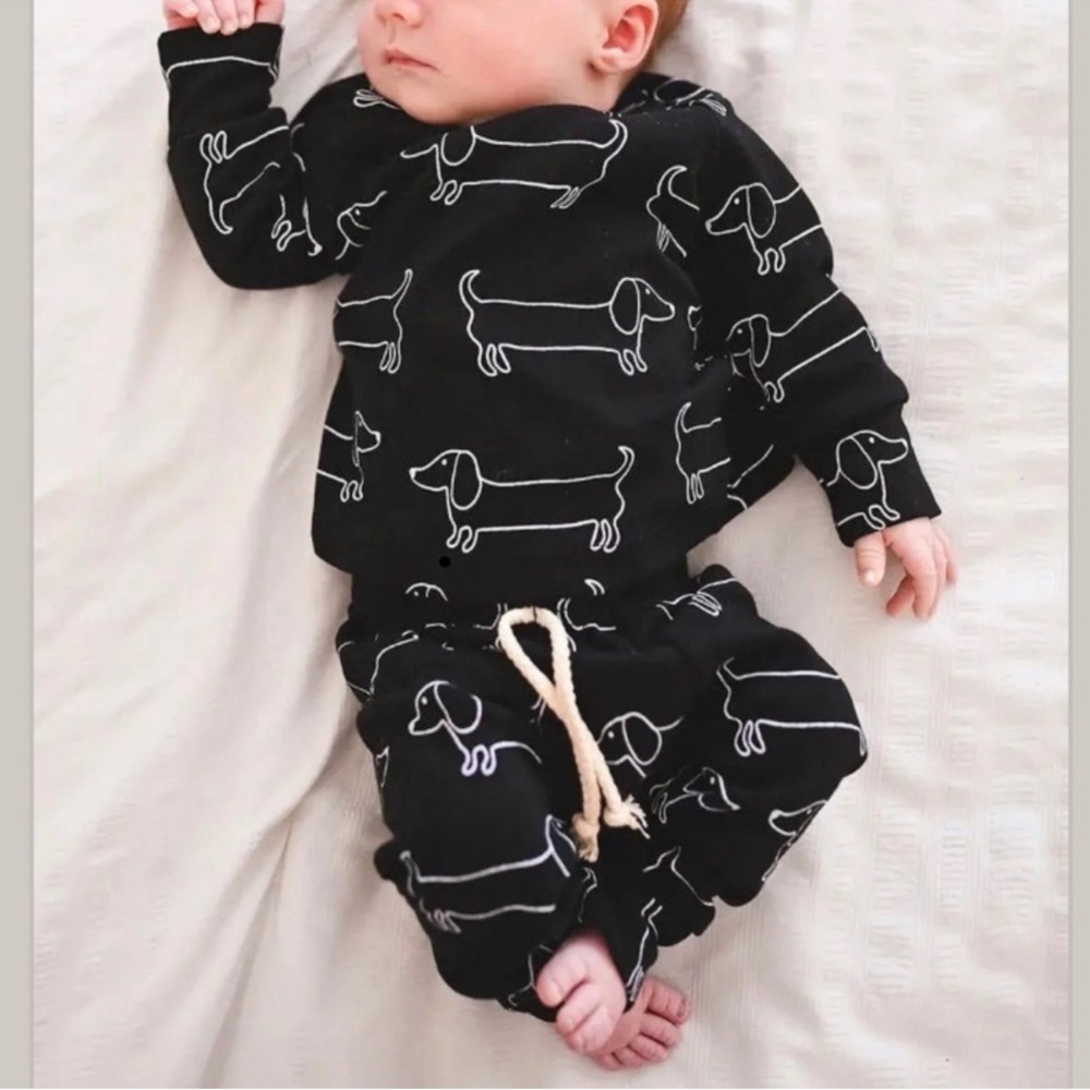 Little One Shop Dachshund Print jogger set